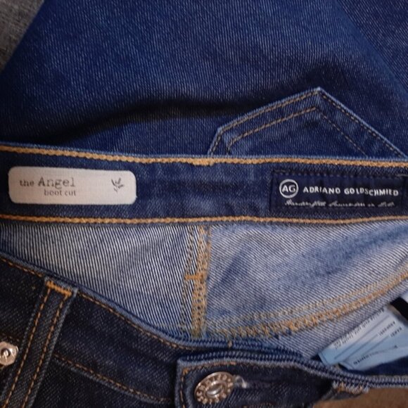 AG Adriano Goldschmied The Angel Bootcut Jeans Low Rise Dark Indigo Denim - Picture 11 of 13